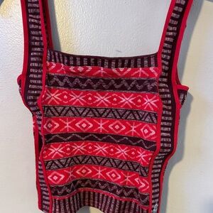 FP Movement by Free People Red and Burgundy Patterned Tank Top NWOT. Never worn
